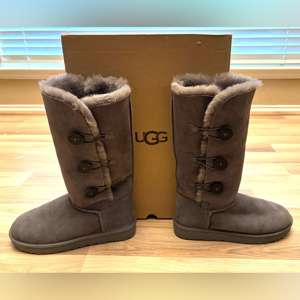 UGG Gray Bailey Button Triple Boots